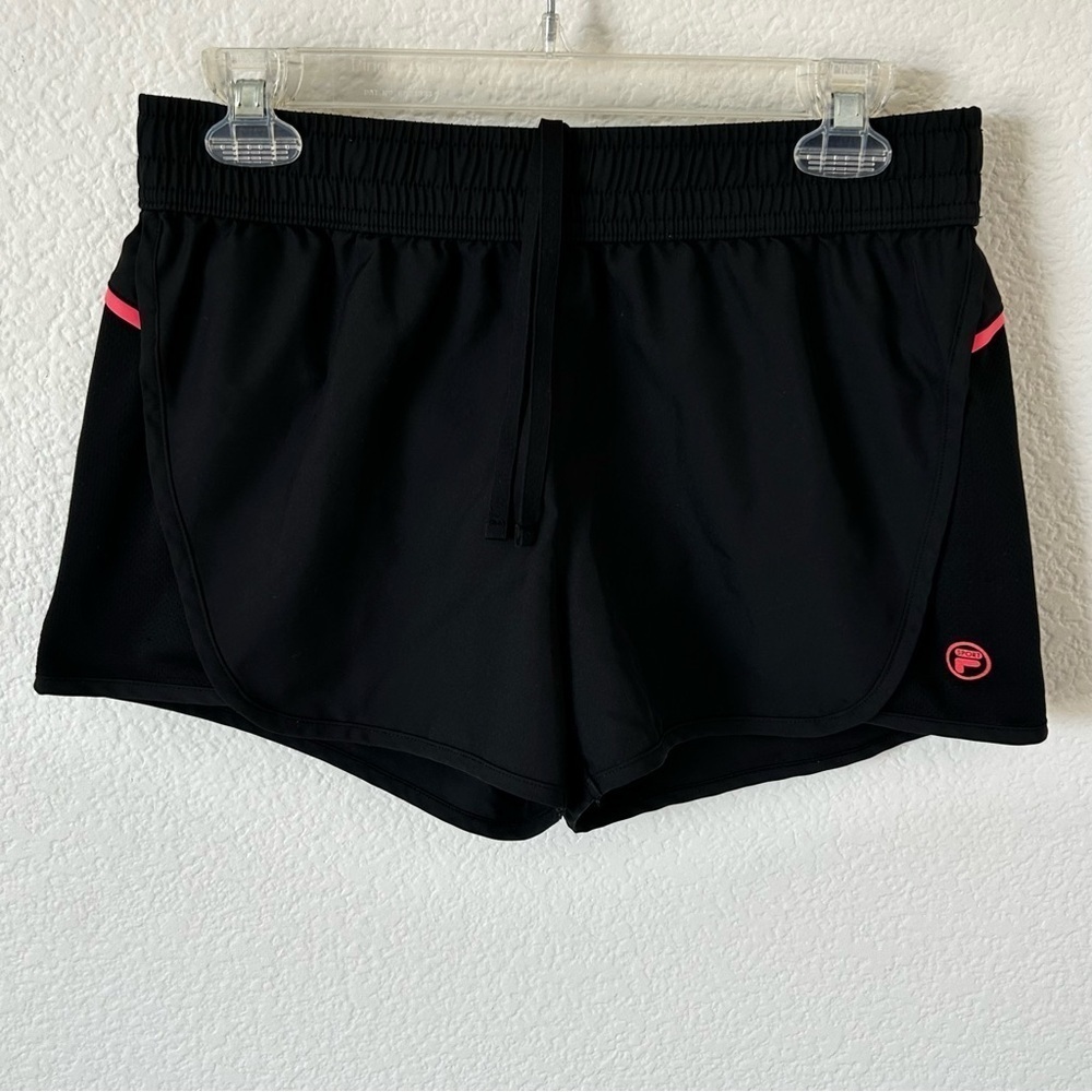 Fila Black, Pink Athletic Running, Gym, Shorts with Linner and Drawstring